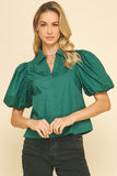 PINCH Kara Bubble Sleeve Blouse Top
