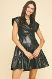 Taylor Faux Leather Twist Mini PINCH Dress
