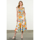 Brittany Flutter Sleeve Tiered Multi Color THML Dress