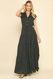PINCH Taylor Button Down Tiered Maxi Dress