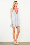 THML Alexis Sleeveless Striped Pattern V Neck Dress