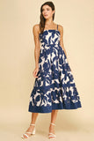 PINCH Vania Bold Floral Printed Tiered Midi Dress
