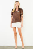 THML Augusta Tie Sleeve Floral Top