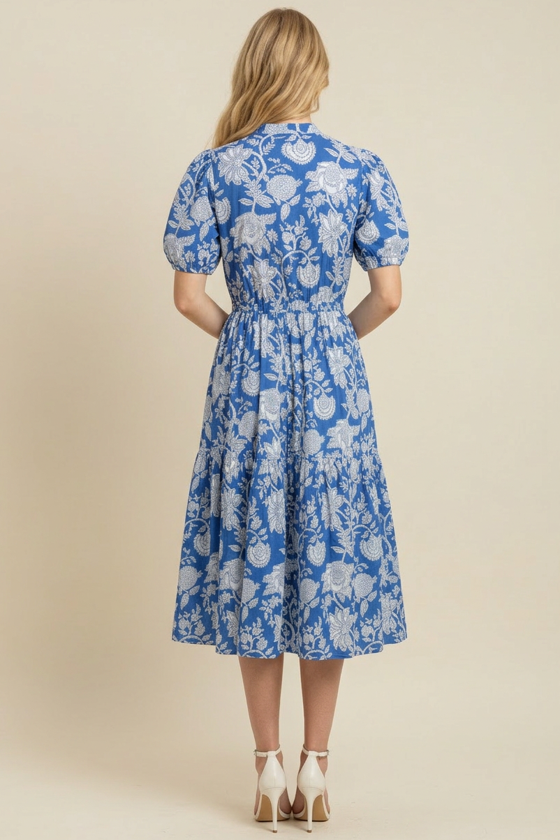pinch tiered midi dress Pinch Navy Contrast Stripe Tiered Midi Dress