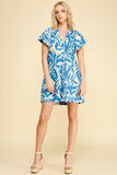 PINCH Leslie Botanical Print Tunic Mini Dress