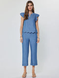 Lillian Flutter Sleeve Current Air Blouse