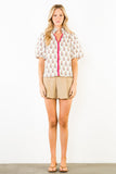 THML Nadine Puff Sleeve Flower Print Top