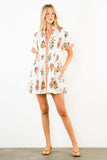 THML Sabrina Short Sleeve Floral Pattern Dress