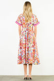 THML Salma Button Down Maxi Flower Dress