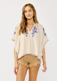 Lovestitch Alanis Embroidered with Stitching Detail Top
