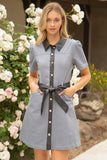 Cameron Canvas and Leather Mini Shirt VOY Dress-SALE