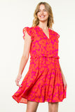 Katrina Flower Print Tiered THML Dress