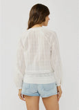 Lovestitch Natalia Long Sleeve with Pintucks and Lace Trim Top