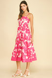 PINCH Sorya Bold Floral Printed Tiered Midi Dress