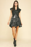 Taylor Faux Leather Twist Mini PINCH Dress