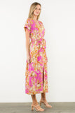 THML Rosie Short Sleeve Flower Print Dress