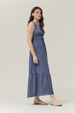 Hannah Grade and Gather Satin Maxi Dress