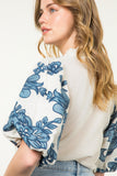 Brooklyn Embroidered Puff Sleeve V-Neck THML Top