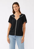 Lovestitch Kelsie Flutter Sleeve Embroidered Top