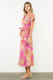 THML Rosie Short Sleeve Flower Print Dress