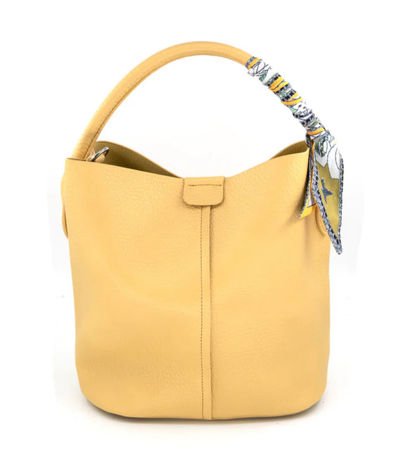 Erica Yellow Tote BC Bag with Scarf