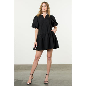 Elora Puff Sleeve V Neck THML Dress