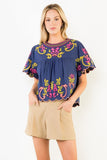 THML Louisa Short Sleeve Embroidery Detail Top
