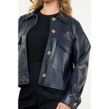 Jayne Button Up Leather THML Jacket