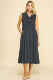 PINCH Margot Front Tie Detailed Midi Dress