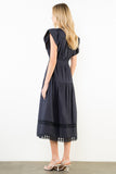 THML Michelle Ruffled Sleeve Tiered Midi Dress