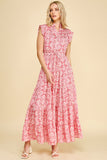 PINCH Avery Floral Print Tiered Maxi Dress