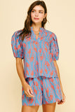 PINCH Tara Botanical Print Blouse Top