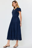 Dorothea Eyelet Embroidered Scallop Maxi Current Air Dress