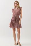 PINCH Sealy Paisley Print Ruffled Mini Dress