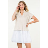 Beatrix Suede Short Sleeve THML Dress