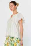 Eilijah Ivory Flutter Sleeve Current Air Blouse