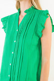 THML Alison Flutter Sleeve Button Down Top
