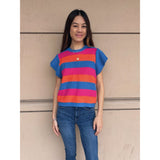 Tara Short Sleeve Multi Color Knit THML Top