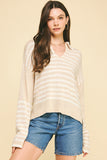 Erin Striped Drop Shoulder Knit PINCH Sweater