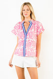 THML Penelope Short Sleeve Pattern Top