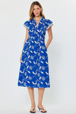 Gabriella Floral Embroidered Ruffled Midi Current Air Dress