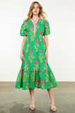 Clarissa Floral Puff Sleeve Maxi THML Dress