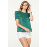 Lillith Puff Sleeve Suede THML Top