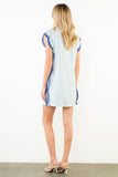 THML Ava Short Sleeve Embroidery Detail Striped Dress