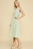 PINCH Carissa Striped Tiered Midi Dress with Tie Details