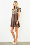 THML Taylor Textured Short Sleeve Embroidery Dress
