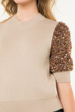 Katrina Sequin Sleeve Knit THML Top