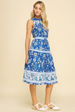 PINCH Kingsley Contrast Floral Print Midi Dress