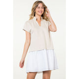 Beatrix Suede Short Sleeve THML Dress