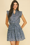 PINCH Inez Paisley Print Ruffled Mini Dress